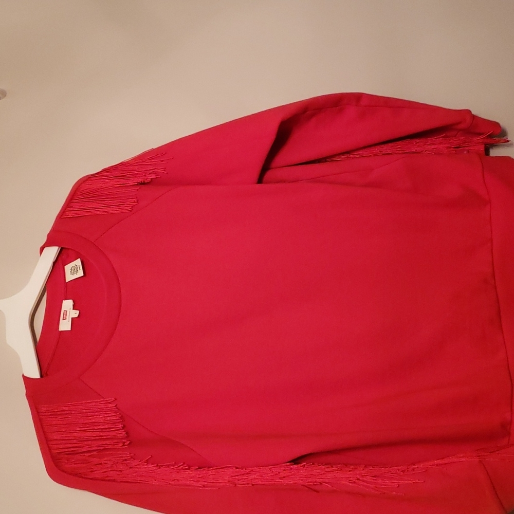 Like new LEVI'S red with fringe pullover